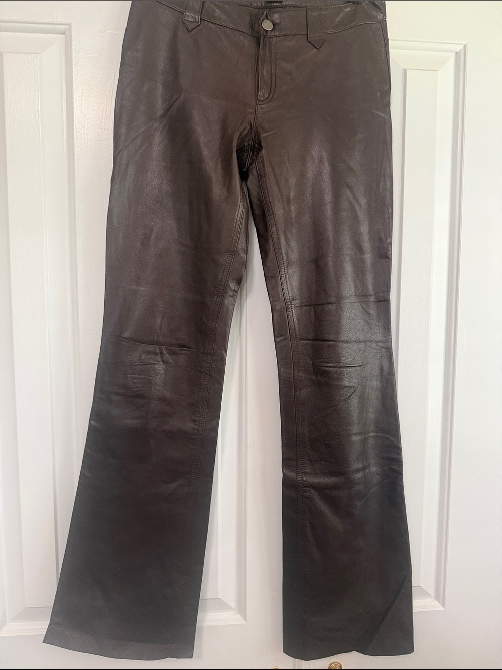 Theory Chocolate Brown Leather Pants